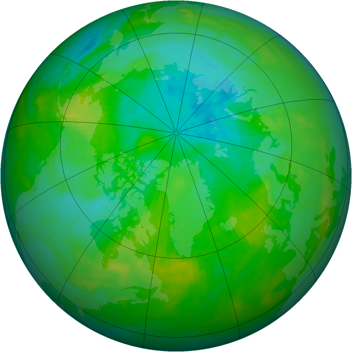 Arctic ozone map for 15 August 1981